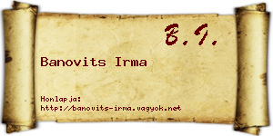 Banovits Irma névjegykártya